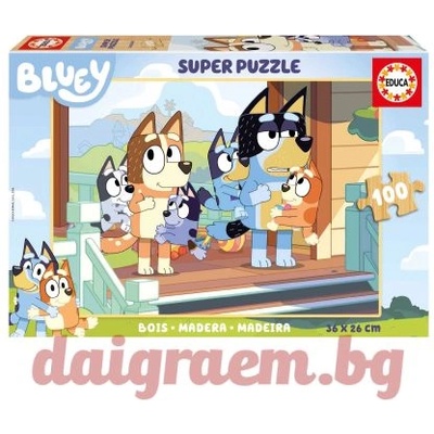 Educa Дървен пъзел EDUCA 19967 - 100 части - Bluey (EDU19967)