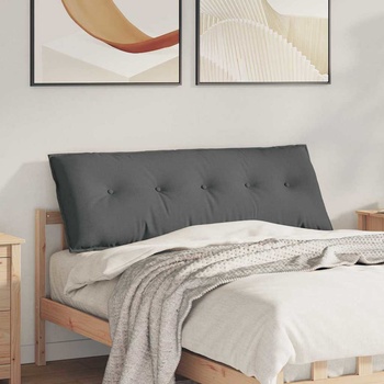 vidaXL Възглавница за гръб Тъмен сив 140 x 19 x 50 см текстил (42014831)