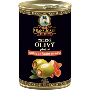 Franz Josef Kaiser Zelené olivy plněné šunkou Serrano 314 ml