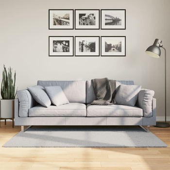 vidaXL Килим HUARTE с къс косъм, мек и миещ се, сив, 80x150 см (375071)
