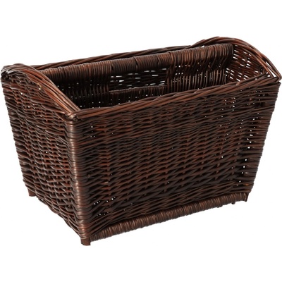 ČistéDřevo Proutěný stojan na noviny - dvojitý tmavý – Sleviste.cz