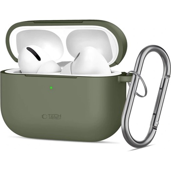 Tech-Protect Силиконов калъф за слушалки Apple AirPods Pro 3 от Tech-Protect Silicone Hook - Olive Green (5906302333189)