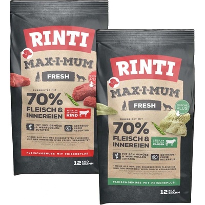 Rinti Max-i-Mum variace chutí s hovězím masem a dršťkami 2 x 12 kg
