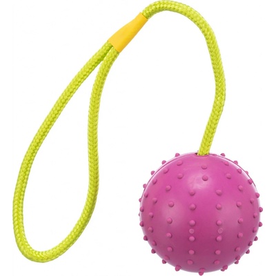 Trixie Vrhací míč hrbolatý na šňůře 7/30 cm