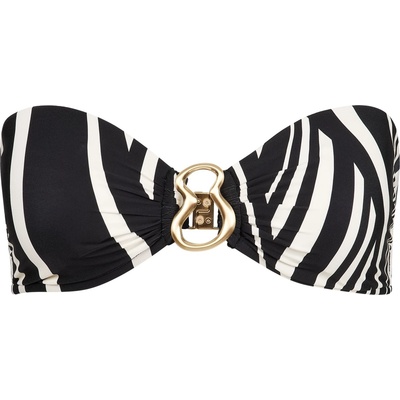 Seafolly Дамско бикини горнище Seafolly Women's Coastline Ring Front Bandeau Bikini top - Black - размер 44 (EU) (150-5725-0117)