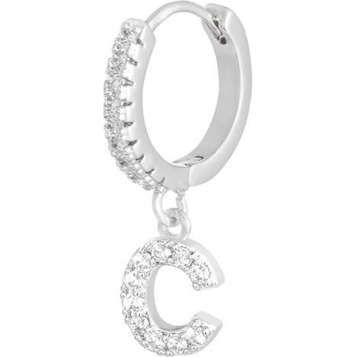 Ornamenti náušnice Letter silver zirkon Písmenko C OOR2619_C