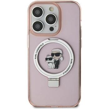 KARL LAGERFELD Кейс Karl Lagerfeld KLHMP15SHMRSKCP за iPhone 15 6.1"", розов / розов, твърд, Ring Stand Karl&Choupette MagSafe (KXG0075642)