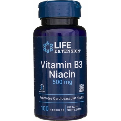 Life Extension Vitamin B3 Niacin 500 mg 100 kapslí