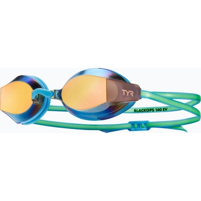 TYR Детски очила за плуване TYR Blackops 140 Ev Racing Mirrored orange/green