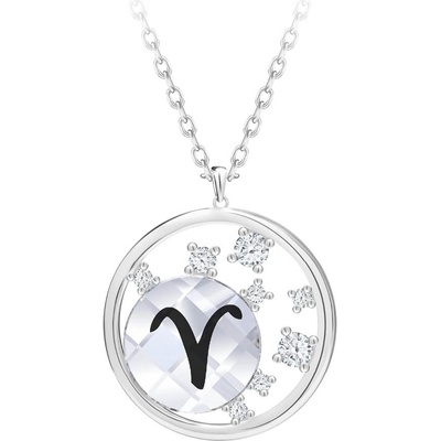 Preciosa Strieborný náhrdelník s českým krištáľom baran sparkling zodiac 6150 84