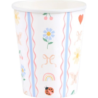 Meri Meri Papierové poháre Little Garden 256 ml – sada