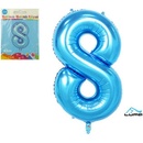 LUMA Balónek foliový č.8 MODRÝ 43cm