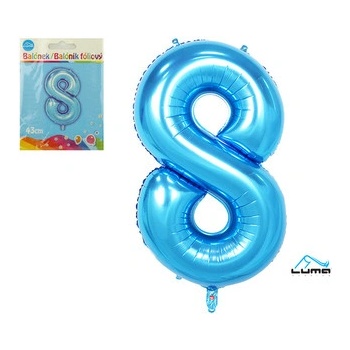 LUMA Balónek foliový č.8 MODRÝ 43cm
