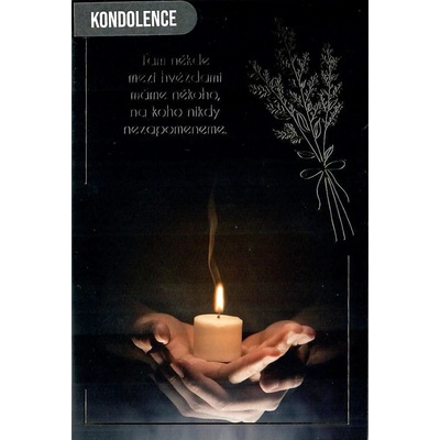 Kondolenčná sviečka Nekupto Wishes v rukách 115 x 170 mm