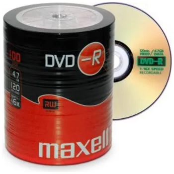 Image 1 of Maxell Оптичен носител DVD-R media 4.7Gb, Maxell, 100 бр (ML-DDVD-R4,7-100PK)