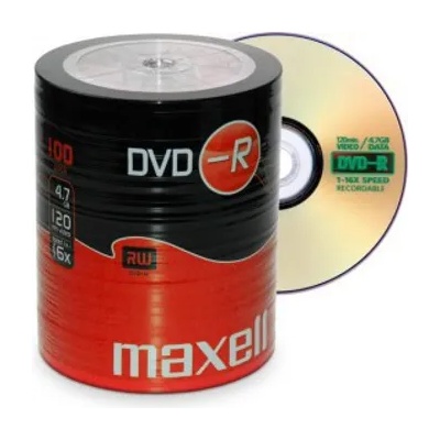 Maxell Оптичен носител DVD-R media 4.7Gb, Maxell, 100 бр (ML-DDVD-R4,7-100PK)