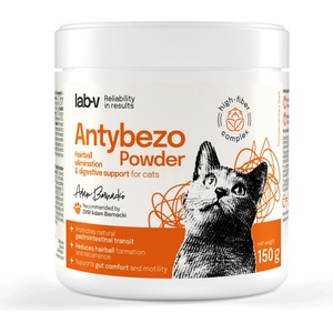 Lab-v Antybezo Powder - Подпомага елиминирането на космени топки и храносмилането при котки 150 g