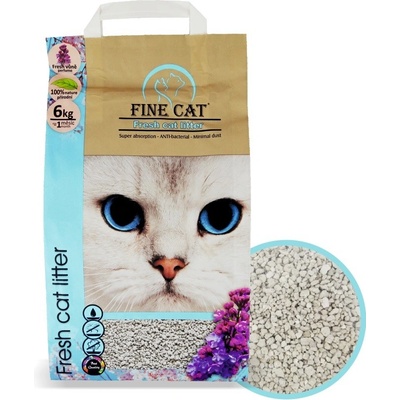 FINE CAT White Fresh hrudkujúce podstielka s vôňou 6 kg