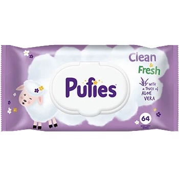 Pufies Мокри бебешки кърпички Pufies Clean & Fresh с капак 64бр (СЂ-678856)