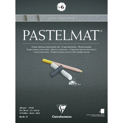 Clairefontaine Pastelmat blok č. 360 g 12 listov 30 x lepený6 40 cm Antracit