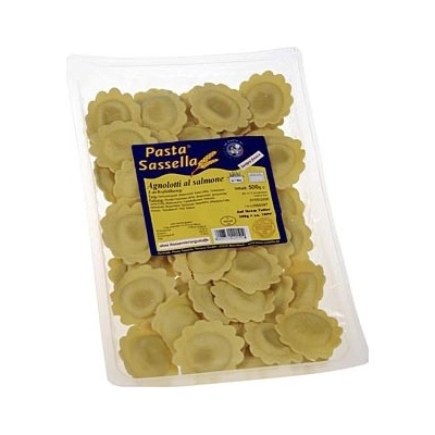 Sassella Čerstvé Agnolotti s lososovou náplní kulaté a světlé 0,5 kg