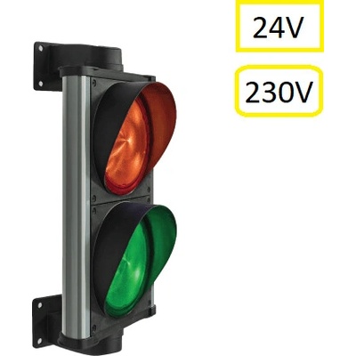 ASF Semafor dvojkomorový, červená/zelená LED, hlinikové telo, 0-230V CHR2LRV