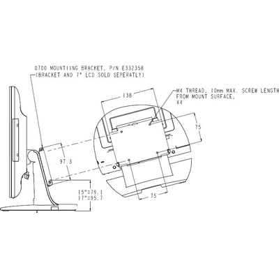 Technoarena. bg Стойка за монитори Elo p/n E332358 (12136)