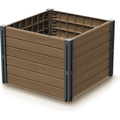 Prosperplast Vyvýšený záhon BASE PLANT, 61x61x46cm, prírodná hnedá IBPS134-4665W