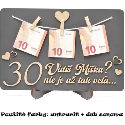 Drevená tabuľka k narodeninám so stojanom - Srdce