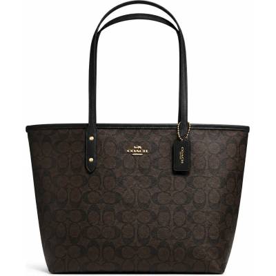 Coach Дамска чанта Coach Reversible City Tote, Kaфяво / Черна (CC40-BROWN-BLACK)
