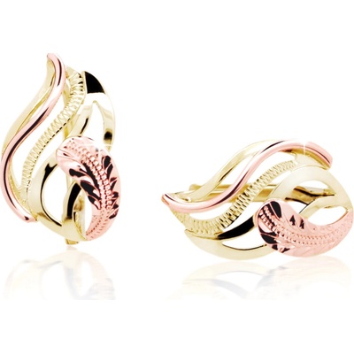 Cutie Jewellery - gold Zlaté ručně porývané náušnice M401
