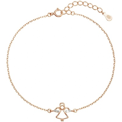 Pavona Pozlacený stříbrný Rose Gold náramek andělíček se zirkony 13028.1 crystal