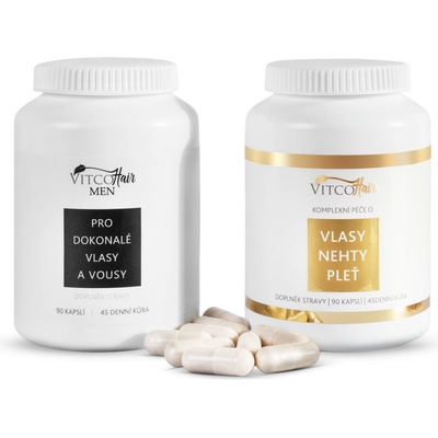 VitcoHair & VitcoHair MEN 135 denní kúra 270 kapslí