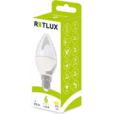 RETLUX RLL 628 C37 E14 candle 6W DL D