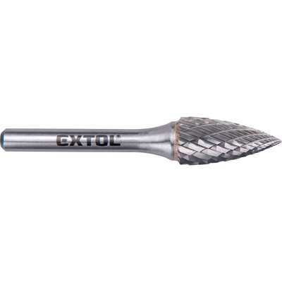 EXTOL INDUSTRIAL fréza karbidová, ostrý oblouk, pr.12x25mm/stopka 6mm,sek střední (double-cut)