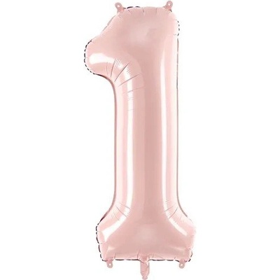 Party Deco Фолиев Балон Цифра, Светло Розово - 72 см - 1 (fb230p-1-081j)