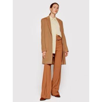 Calvin Klein vlnený kabát Crombie K20K204155 hnedá