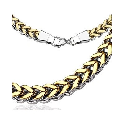 Šperky eshop Mohutný řetízek z chirurgické oceli zlatavý "V" vzor AB6.14