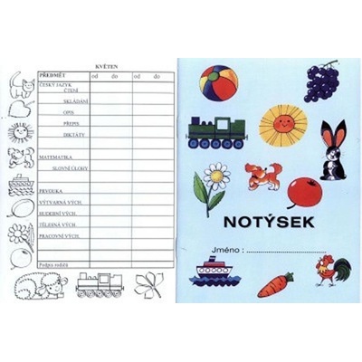 ALBRA, spol. s r.o. Notýsek text s předměty pro 1.a 2.ročník na každý měsíc dvě stránky po týdnech