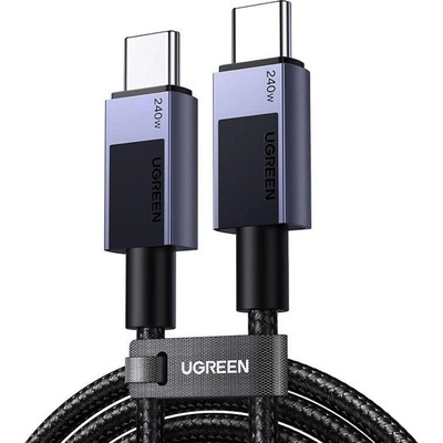 UGREEN USB-C to USB-C Cable 240W - кабел с бързо зареждане за устройства с USB-C порт (200 см) (сив)