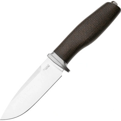 Lion Steel pevný M390 čepel, ZELENÉ Burlap, Ti záštita, kožené pouzdro AH BLG