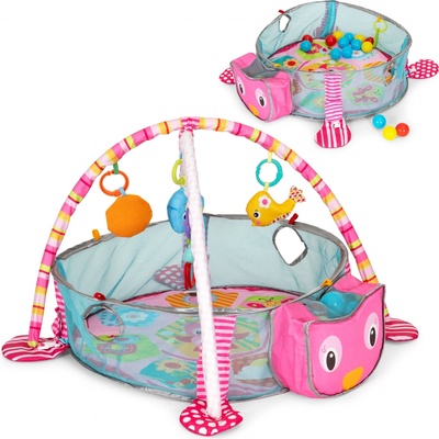 ECOTOYS Veľká edukačná podložka 3v1 ohrádka 30 loptičiek