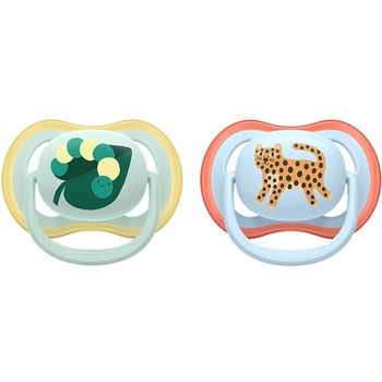 Philips Залъгалки Philips Avent - Ultra Air, 0-6 м, с кутийка, 2 броя, син леопард/зелена гъсеница (SCF087/02)