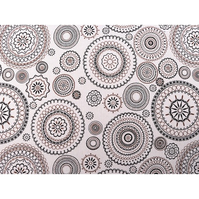 Bavlněná metráž / imitace lnu hrubší, mandala Varianta: režná, Balení: 1 m