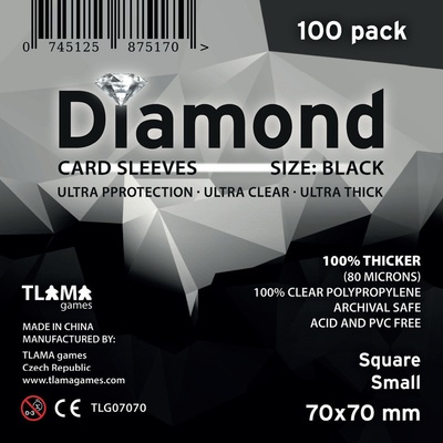 TLAMA games Obaly na karty Diamond Black: Square Small 70x70 mm – Zboží Dáma