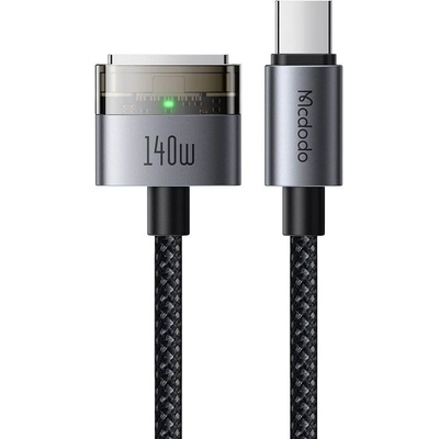 Mcdodo Mагнитен захранващ кабел за MacBook Pro 14 (2021-2025), MacBook Pro 16 (2021-2024), MacBook Air 13 (2021-2025), MacBook Air 15 (2023-2025) - Mcdodo USB-C to Magsafe 3 Charge Cable 140W (200 см) (черен) (CA-2070)