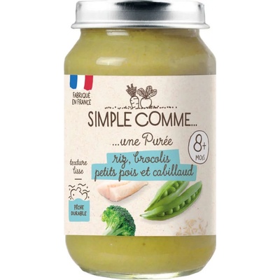 Simple Comme БИО Зеленчуково пюре с Треска, Броколи, Грах и Ориз 200г