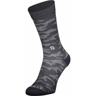 Scott Cyklistické ponožky klasické TRAIL CAMO CREW šedá/biela