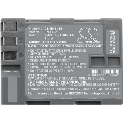Cameron sino Батерия за апарат NIKON EN-EL3E Li-Ion 7.4V 1500mAh Cameron Sino (CS-ENEL3E)