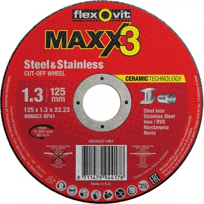 Flexovit Maxx3 Kotouč řezný 125 x 22,23 mm NQ60ZZ-T41